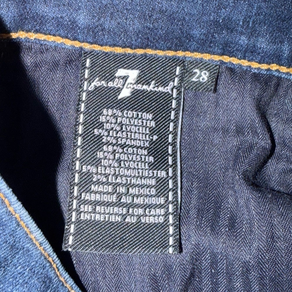 7 for All Mankind The Ankle Skinny Distressed Jeans Step Hem Size 28 Embellished - Picture 5 of 8
